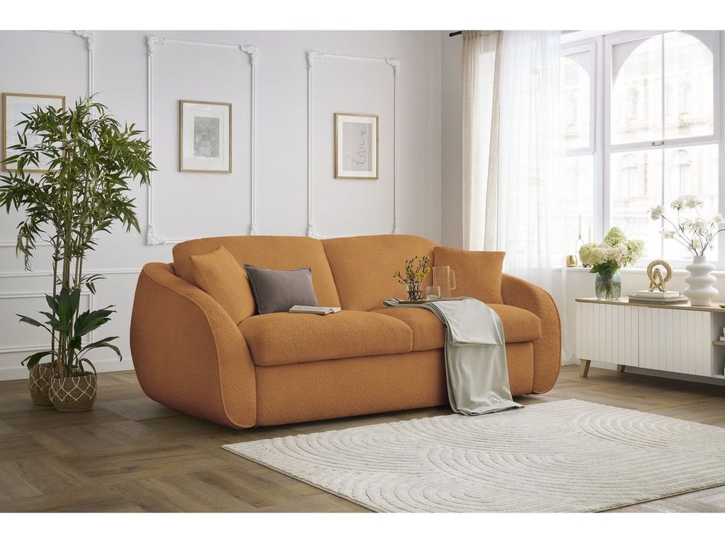 Produit similaire: Canapé droit convertible CEZANNE ouverture express tissu bouclette jaune 160x194 BOBOCHIC 3 places