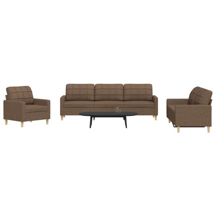 Produit similaire: Ensemble de canapés 3 pcs marron tissu, canapé, siège de canapé, canapé relax, canapé confort, fauteuil de télévision