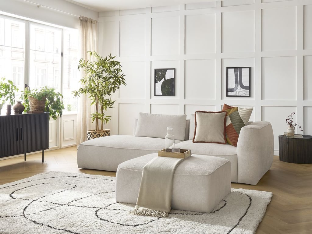 Produit similaire: Leopold canapé droit fixe 3 places tissu texturé beige