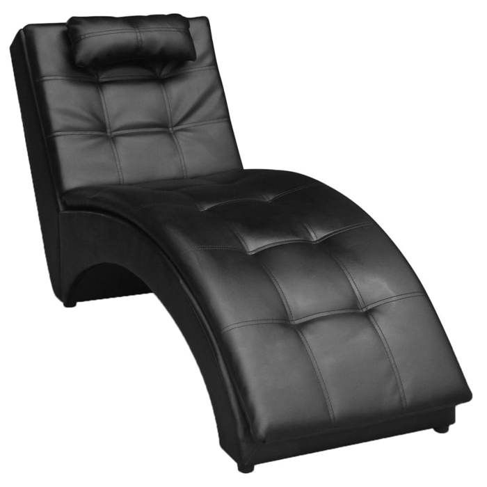 Produit similaire: Meridienne chaise longue canape pour interieur avec oreiller en PVC noir DEC026111