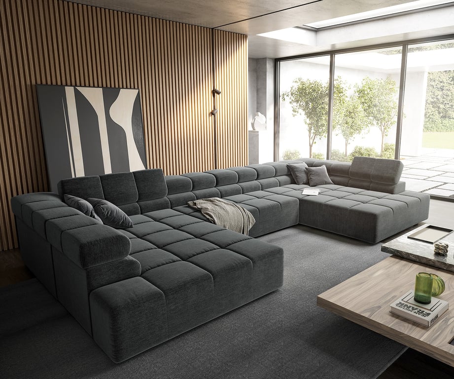 Produit similaire: Canapé panoramique Phia 430x220 cm velour gris