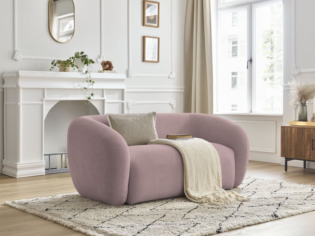 Produit similaire: Canapé droit fixe 2 places CELINE tissu lisse rose BOBOCHIC