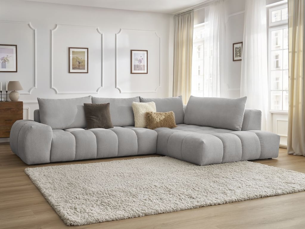 Produit similaire: Everest canapé d'angle fixe 4 places tissu texturé gris clair angle droit