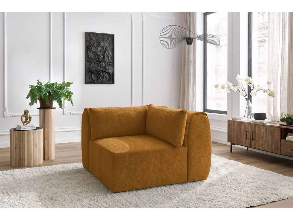 Produit similaire: Angle pour canapé modulable JEANNE tissu texturé jaune BOBOCHIC 1 places