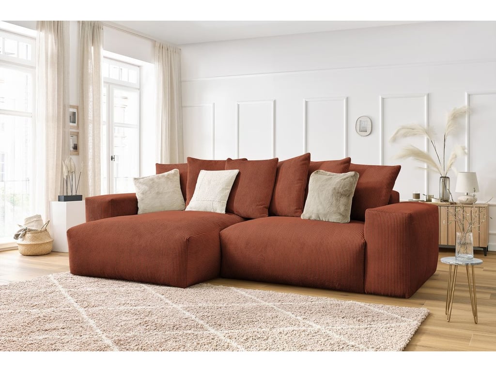 Produit similaire: Canapé d'angle réversible VOLTAIRE velours côtelé orange BOBOCHIC 4 places