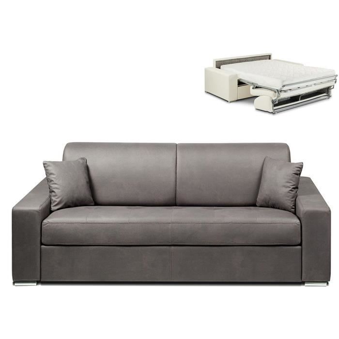 Produit similaire: Canapé 4 places convertible express en tissu EMIR - Gris - Couchage à  lattes larges 160 cm - Matelas 18 cm