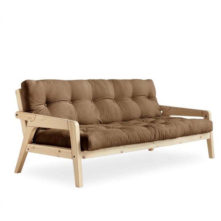 Produit similaire: Canapé convertible futon GRAB pin naturel coloris mocca couchage 130 cm.