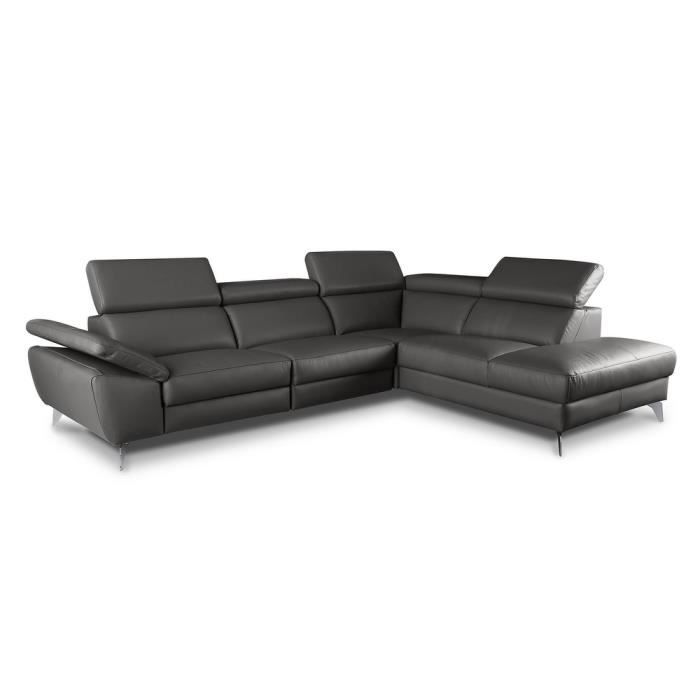 Produit similaire: Canapé d'angle en 100% tout cuir épais de luxe italien, 5/6 places KASINI, anthracite, angle droit