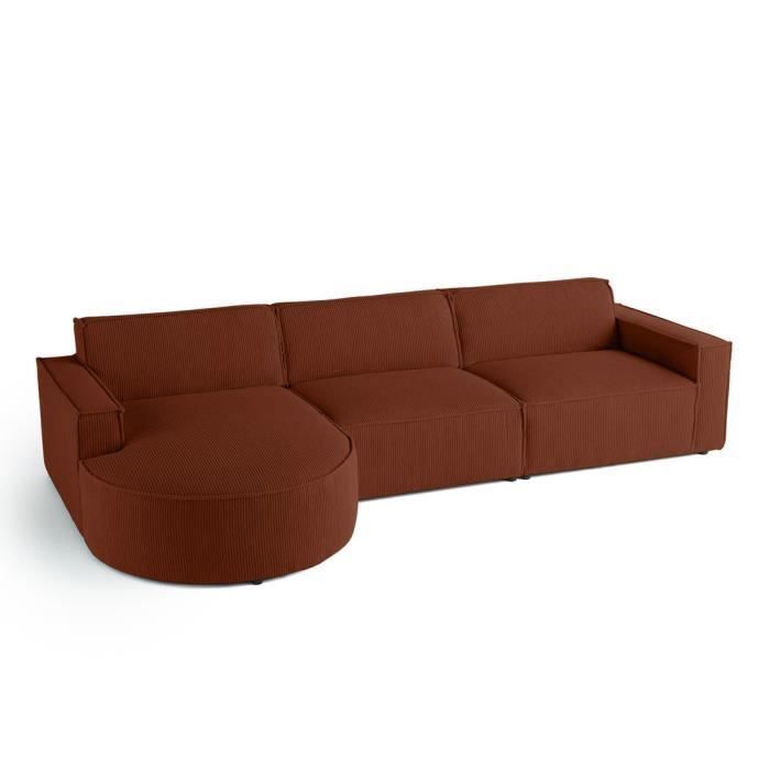 Produit similaire: Spiaggia - canapé d'angle gauche - 5 places - en velours côtelé - Terracotta
