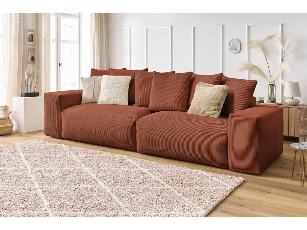 Produit similaire: Canapé droit fixe 4 places VOLTAIRE velours côtelé orange BOBOCHIC