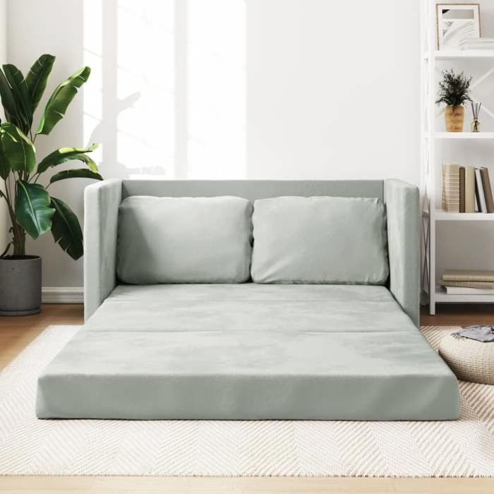 Produit similaire: Canapé Relax convertible CLOUD - Canapé-lit 2 en 1 gris clair 122x204x55 cm velours 3553