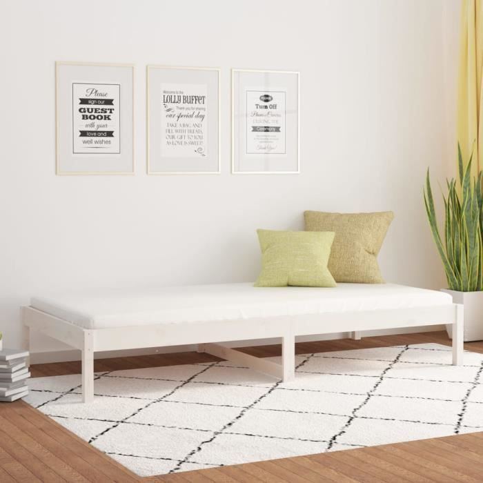 Produit similaire: Lit de jour Blanc 90x190 cm Simple Bois de pin massif  820423