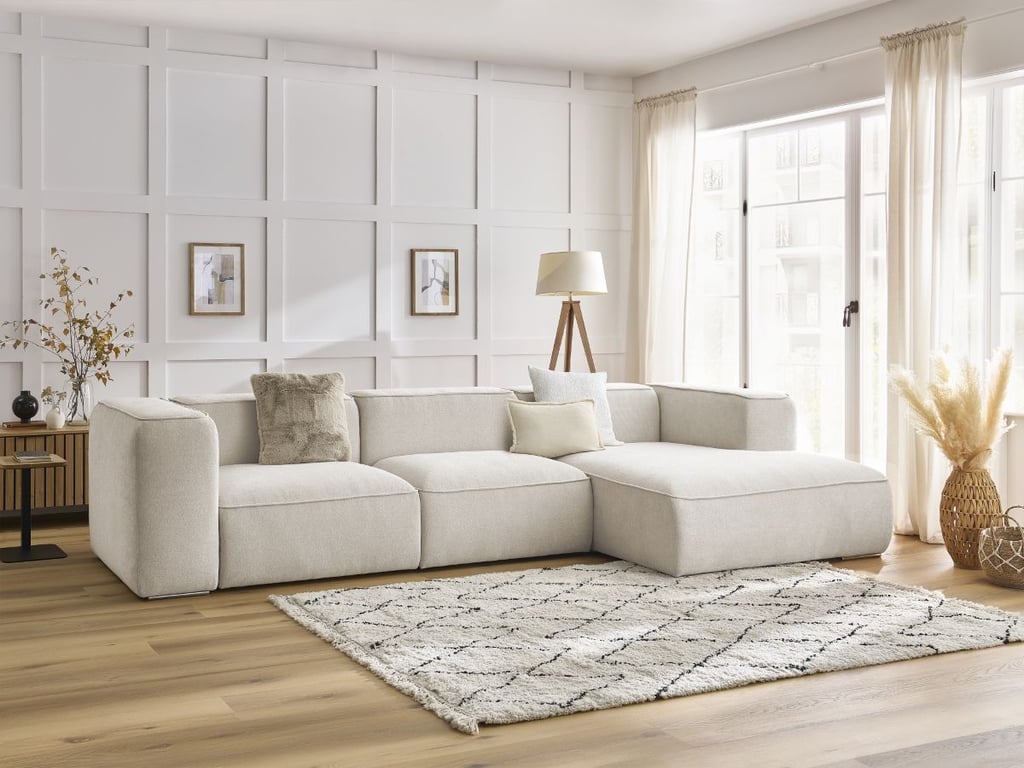 Produit similaire: Canapé d'angle fixe ZEPHYR blanc angle droit BOBOCHIC 4 places