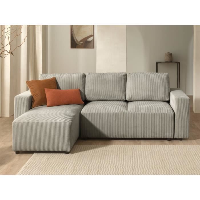 Produit similaire: Livy - canapé d'angle convertible - avec coffre - en velours côtelé - 4 places - gauche