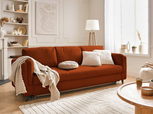 brooke - Canapé convertible velours Orange