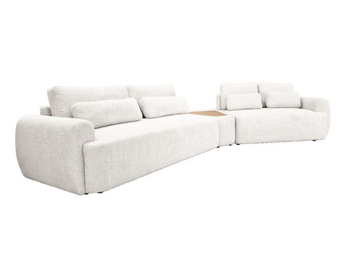 Produit similaire: Mahina - canapé d'angle droit - 5 places avec bout de canapé - convertible avec coffre - en tissu bouclette - Beige