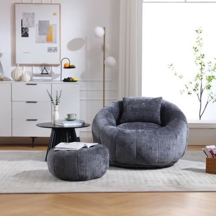 Produit similaire: Chaise Bean Bag - Canapé - Pivotant 360° - Mousse à mémoire de forme - Gris - 1 place