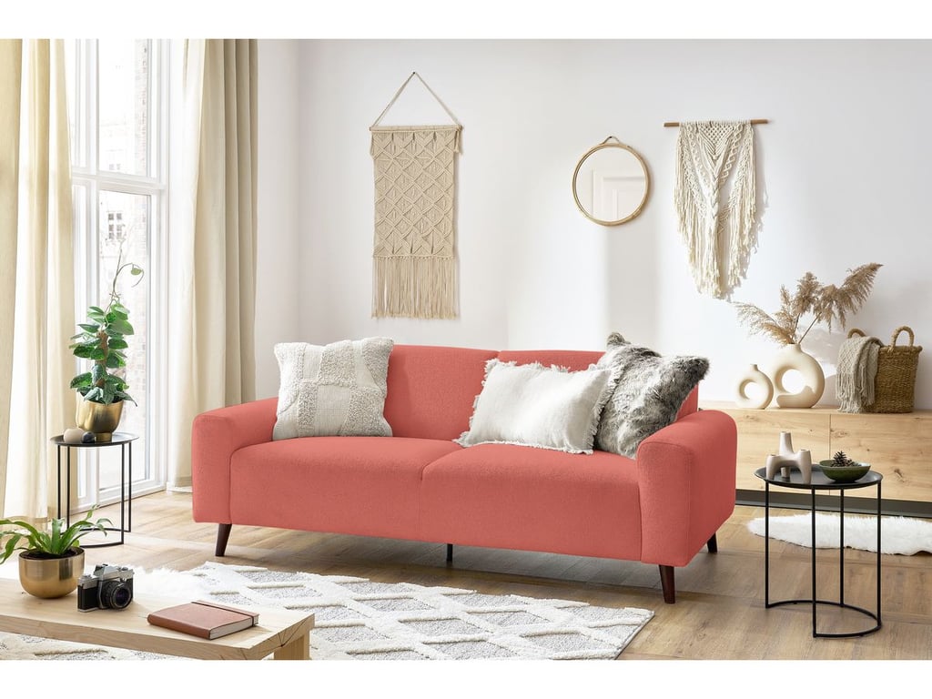 Produit similaire: Canapé droit fixe 3 places BASTILLE tissu bouclette doux rose BOBOCHIC