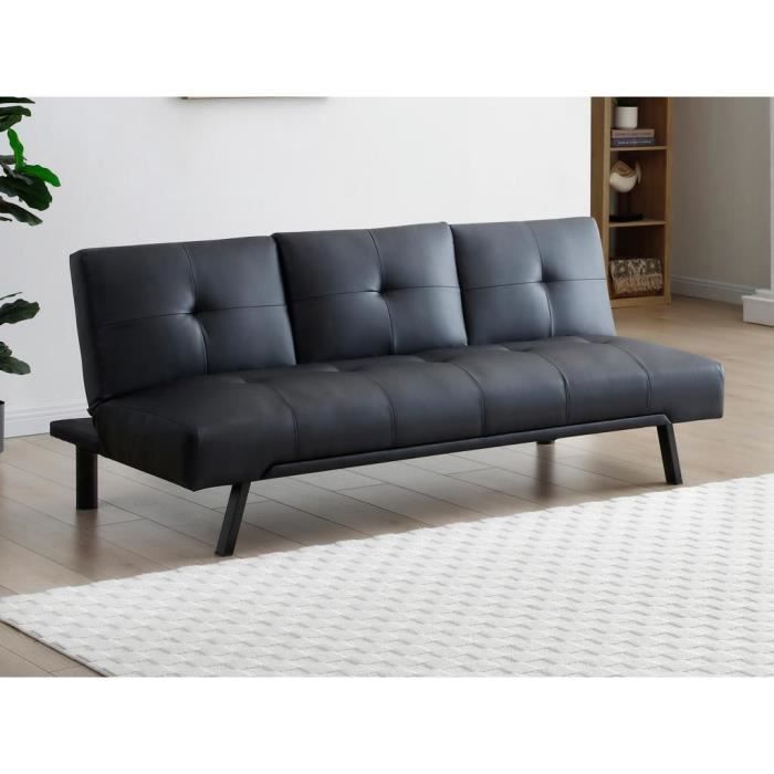 Produit similaire: Canapé convertible clic-clac en simili avec dossier central rabattable noir PRAGUE II