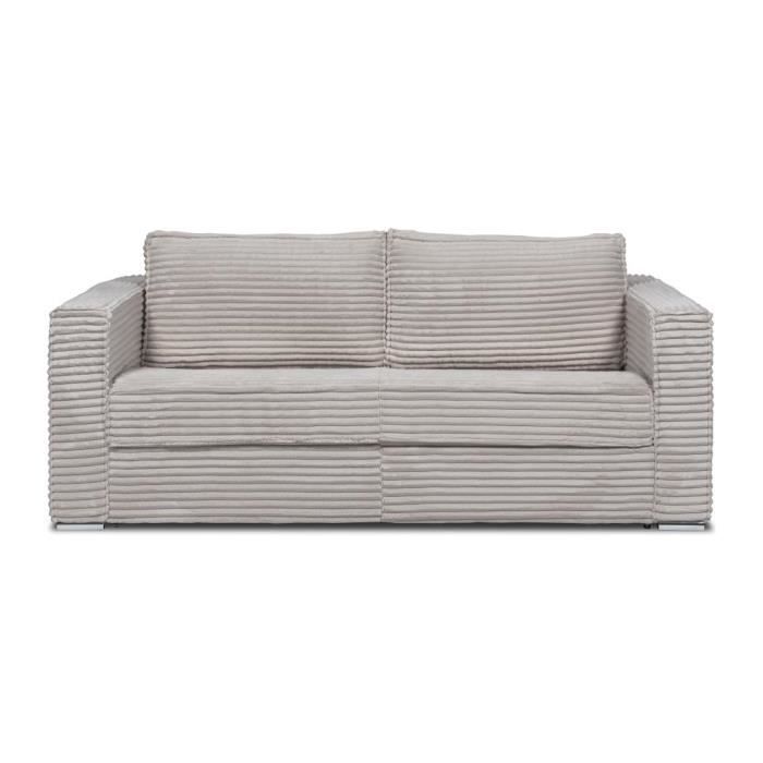 Produit similaire: Canapé 4 places convertible express en velours côtelé grosses côtes gris clair - Couchage à lattes larges 160 cm - Matelas 14 cm LOR