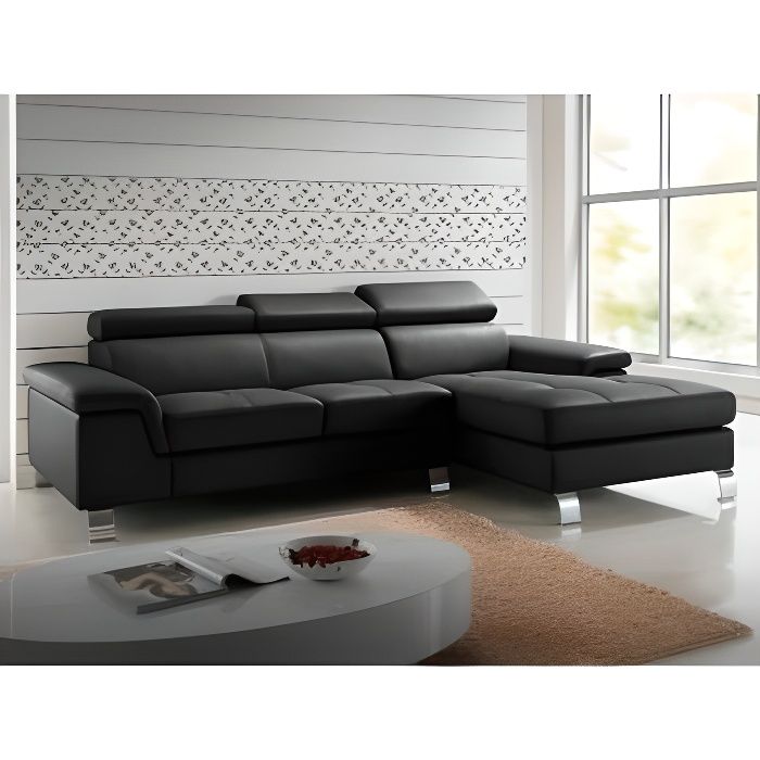 Produit similaire: Canapé d'angle cuir MISHIMA - Noir - Angle droit