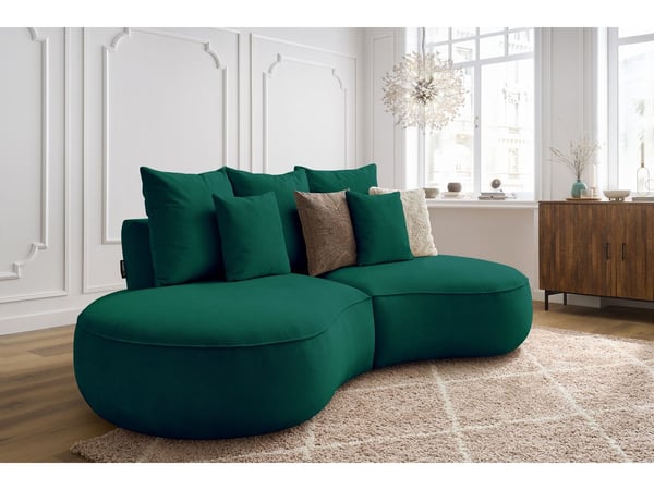 Saint-Germain canapé droit fixe 3 places tissu texturé vert