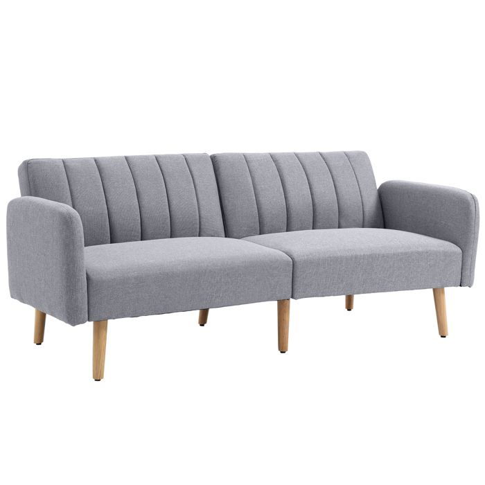 Produit similaire: Canapé Convertible 2 Places - HOMCOM - Design Scandinave - Dossier Inclinable - Tissu Aspect Lin Gris