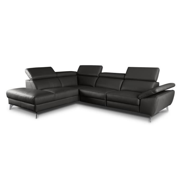 Produit similaire: Canapé d'angle en 100% tout cuir épais de luxe italien, 5/6 places KASINI, noir, angle gauche