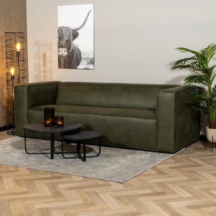 Produit similaire: Livin24  Canapé industriel 3 places Memphis éco-cuir vert