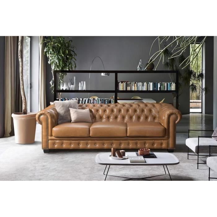 Produit similaire: Canapé chesterfield 4 places BRENTON 100% cuir de buffle - Caramel vintage