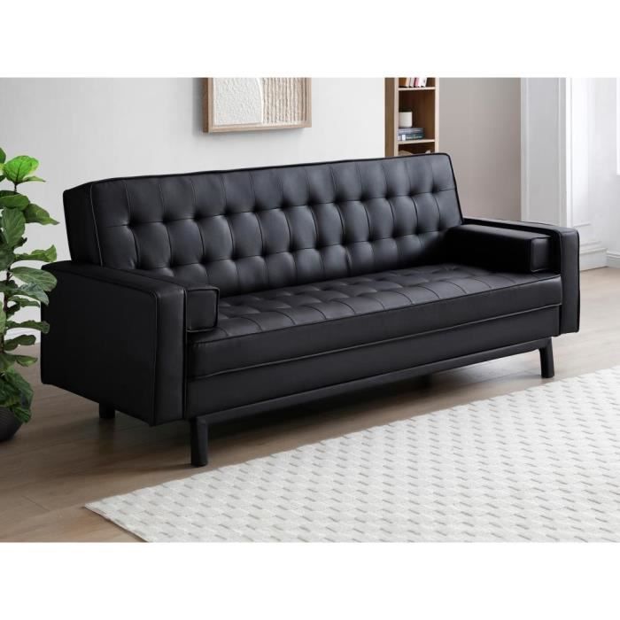 Produit similaire: Canapé convertible clic-clac en simili noir ELEANOR II