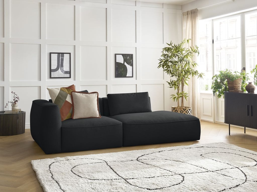 Produit similaire: Canapé droit fixe 3 places LEOPOLD tissu chiné noir accoudoir gauche BOBOCHIC