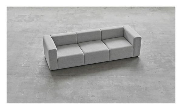 Mags - Canapé d'angle fixe tissu gris