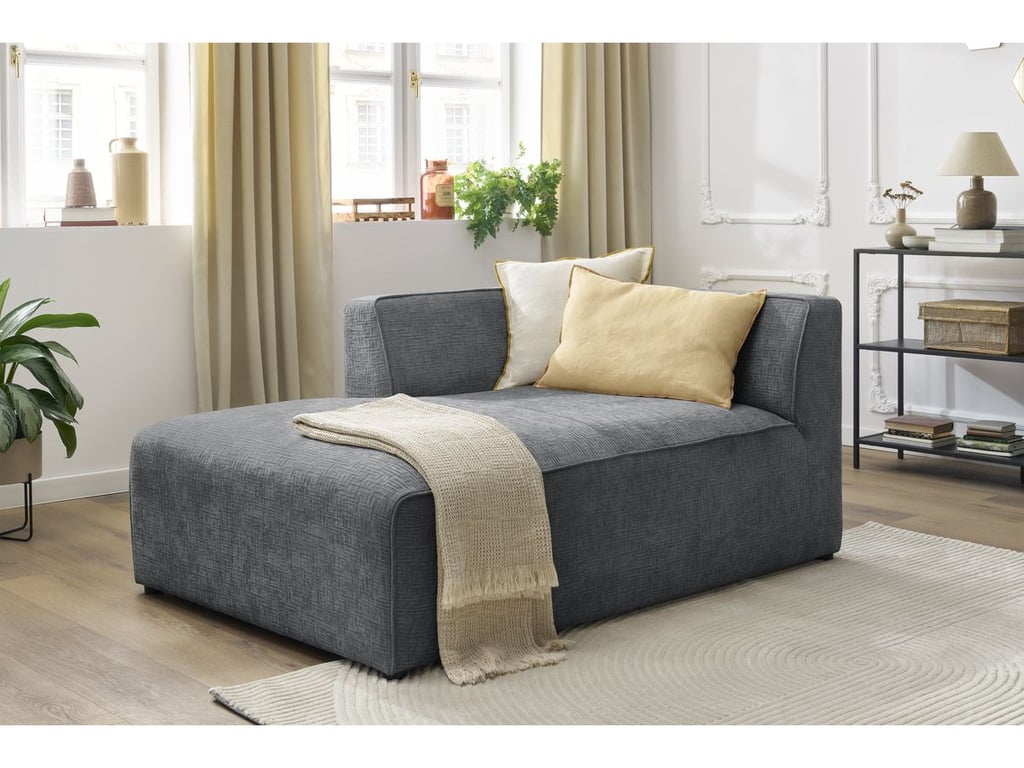 Produit similaire: Méridienne pour canapé modulable MEGEVE tissu texturé gris foncé angle gauche BOBOCHIC 1 places