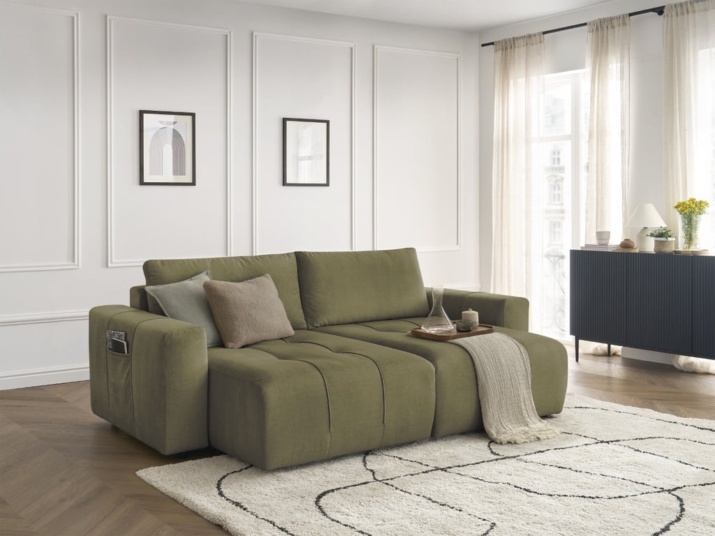 Produit similaire: Canapé droit fixe 4 places ARSENE assise profonde velours vert BOBOCHIC