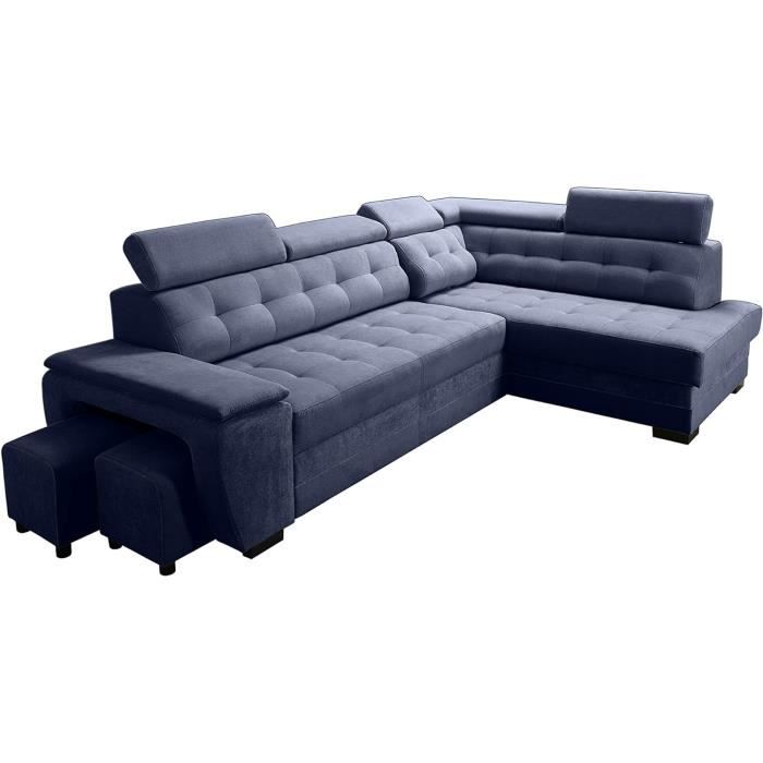 Produit similaire: Robin Canapé d'Angle en L - Rangement et 2 Tabourets Inclus - Confort, Fonctionnalité et Élégance pour Votre Salon - Marine