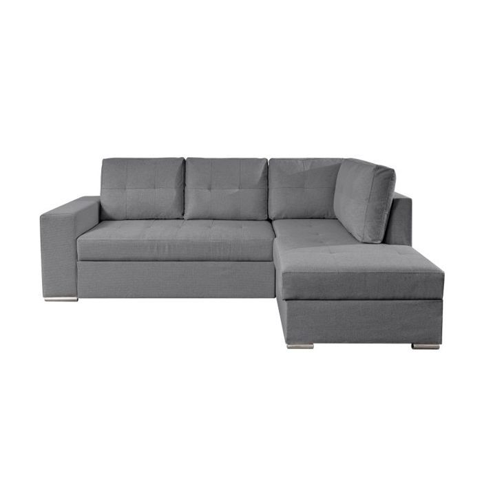 Produit similaire: Canapé d'angle droit 3 places convertible ADEN avec coffre en tissu - Gris - L246 x P174 x H96cm - LOUNGITUDE