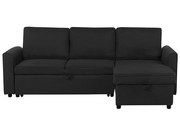Produit similaire: Canapé angle côté gauche convertible en tissu noir 3 places NESNA