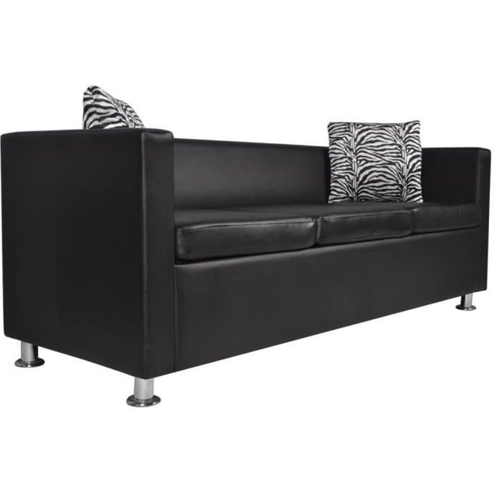 Produit similaire: Canapes Canape 3 places en cuir artificiel noir