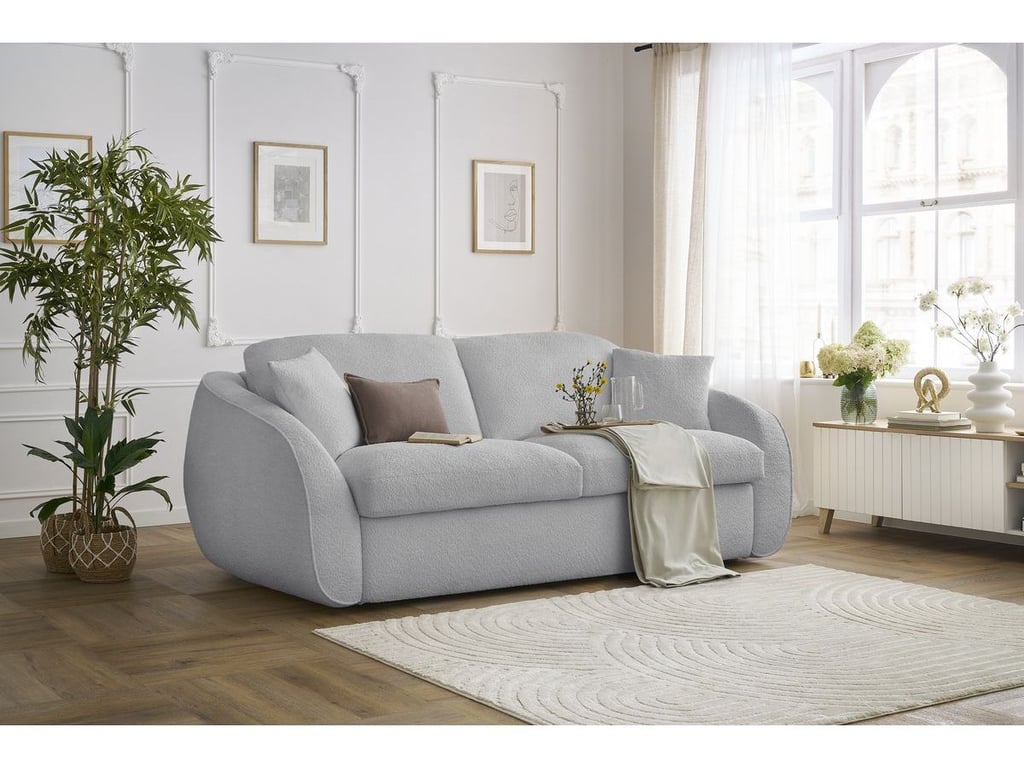 Produit similaire: Canapé droit convertible CEZANNE ouverture express tissu bouclette gris clair 140x194 BOBOCHIC 3 places