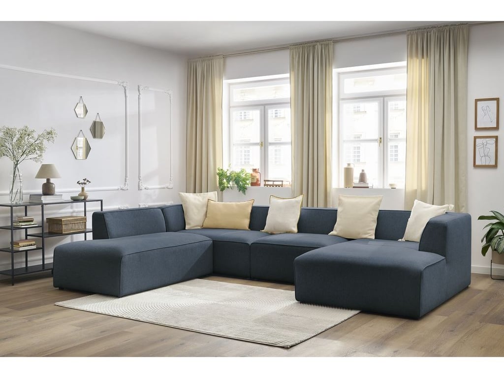 Produit similaire: Canapé panoramique fixe MEGEVE tissu chiné bleu foncé angle droit BOBOCHIC 1 places