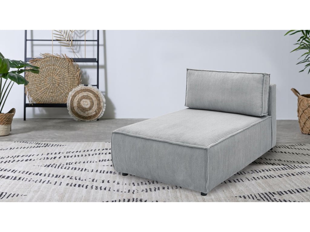 Produit similaire: Méridienne sans accoudoir pour canapé modulable NIHAD tissu velours côtelé gris clair BOBOCHIC 1 places
