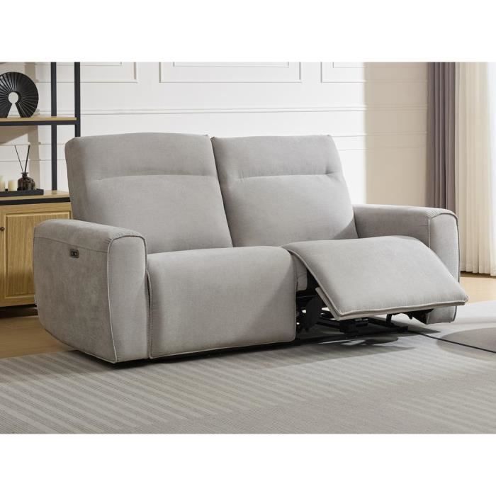 Produit similaire: Canapé 3 places relax électrique en tissu gris LORGITA