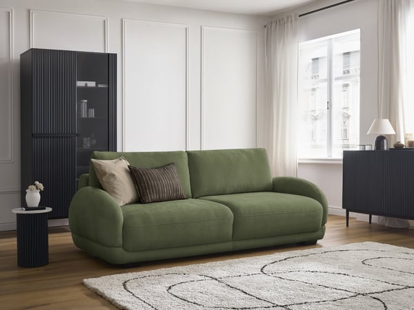 Monica canapé droit convertible coffre 3 places vert
