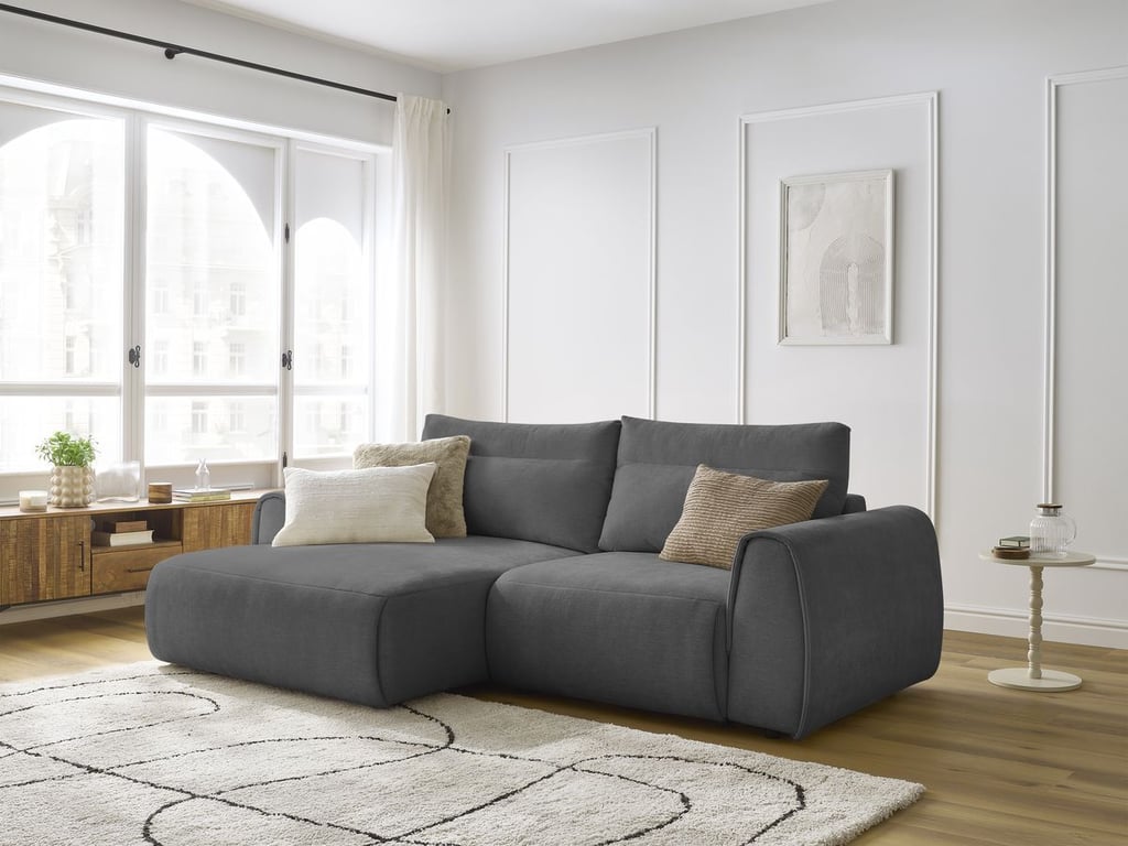 Produit similaire: Canapé d'angle fixe compact ADEN gris foncé angle gauche BOBOCHIC 3 places