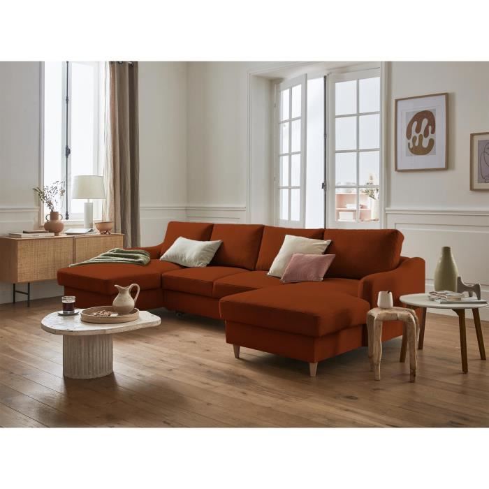 Produit similaire: Will - canapé panoramique en U - 7 places - convertible - avec coffre - en tissu - Rouille