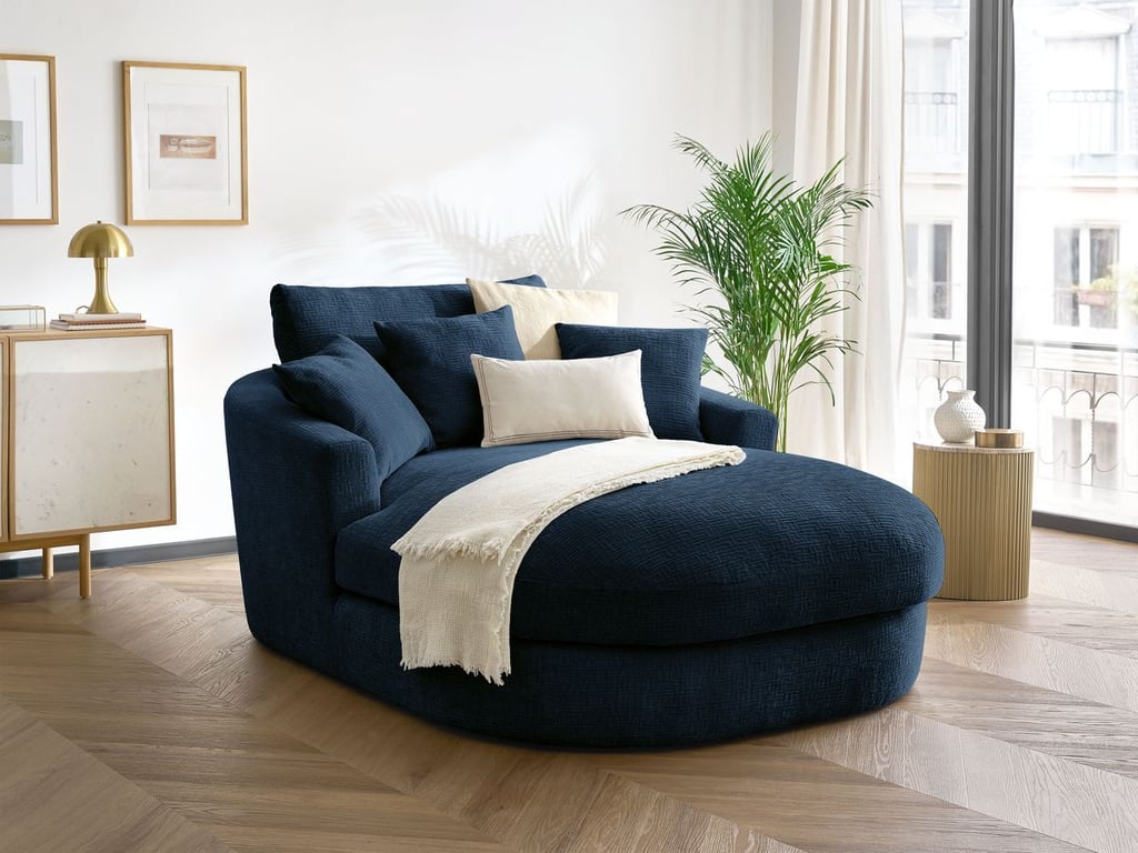 Méridienne Belem tissu bleu