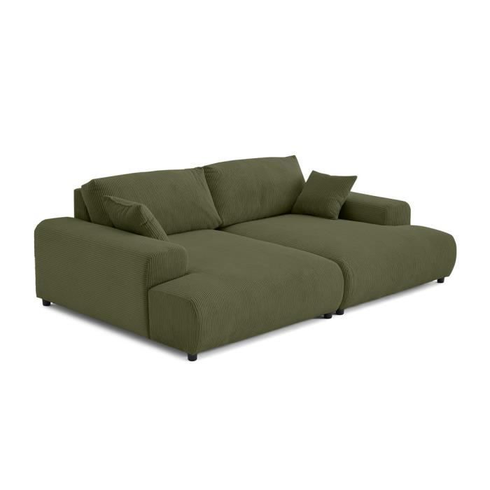 Produit similaire: Garance - canapé droit 3 places double méridienne - en velours côtelé - Vert