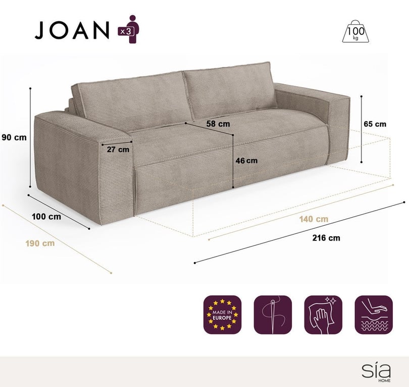 Produit similaire: joan - Canapé velours beige
