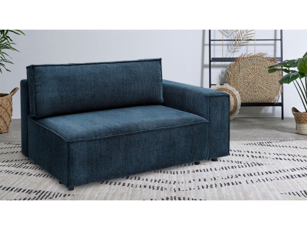 Produit similaire: Nihad chauffeuse avec accoudoir pour canapé modulable 2 places velours côtelé bleu foncé angle droit